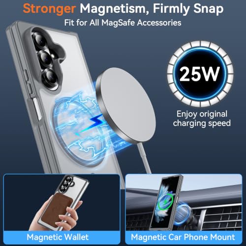Hensinple for Samsung Galaxy Z Fold 8 Ultra Case,Z Fold8 Ultra| Z Fold 7 Case [Compatible with MagSafe] Translucent Matte Military Grade Protection Shockproof Rugged Magnetic Phone Cover(Gray) - color: Z Fold 8 Ultra-Gray, size: Galaxy Z Fold 8 Ultra| Z F