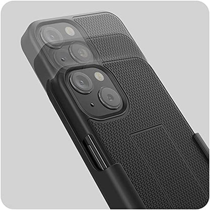 Encased DuraClip Designed for iPhone 13 MINI Belt Clip Case (2021) Slim Phone Cover with Holster (Black) - size: iPhone 13 Mini