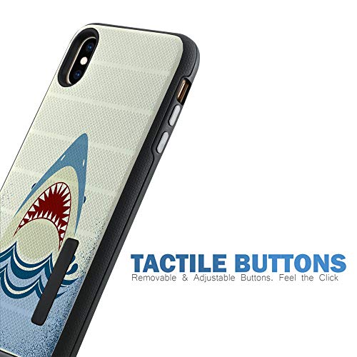 CasesOnDeck Case Compatible with [Apple iPhone X | iPhone Xs][Grip Tactical] iPhone Xs Hybrid Bump and Drop Protection Case Slim Fit Dual Layer Cover (Shark Attack) - color: Shark Attack
