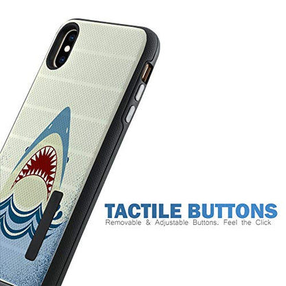 CasesOnDeck Case Compatible with [Apple iPhone X | iPhone Xs][Grip Tactical] iPhone Xs Hybrid Bump and Drop Protection Case Slim Fit Dual Layer Cover (Shark Attack) - color: Shark Attack