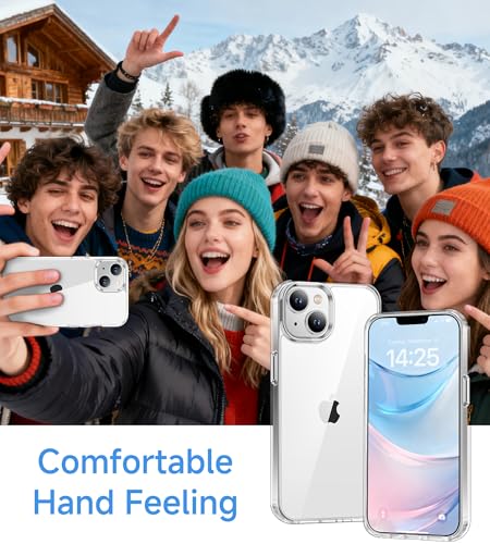 USLAI Case for iPhone 13, Anti-Yellowing, Crystal Clear Back, Shockproof & Military‑Grade Drop Protection - Transparent - color: Clear, size: iPhone 13/14
