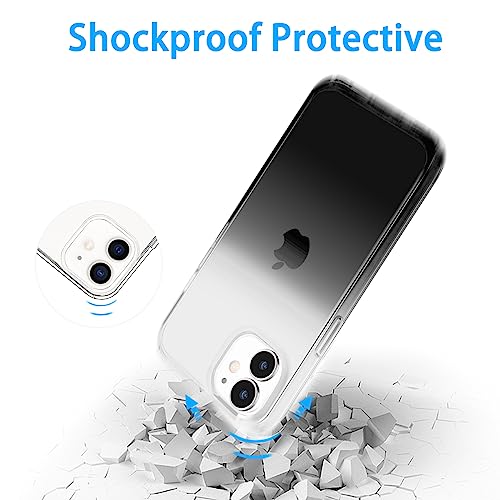 JJGoo Compatible with iPhone 12 mini Case, Soft Transparent Shockproof Protective Slim Thin Bumper Phone Cover, Gradient Black - color: Gradient Black