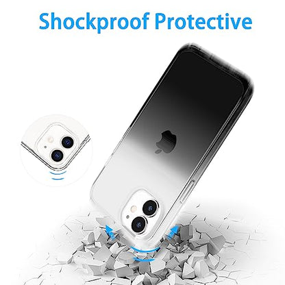 JJGoo Compatible with iPhone 12 mini Case, Soft Transparent Shockproof Protective Slim Thin Bumper Phone Cover, Gradient Black - color: Gradient Black