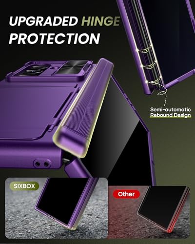 for Samsung Z Fold 7 Case with Privacy Screen Protector, Dark Purple - color: Dark Purple-Y