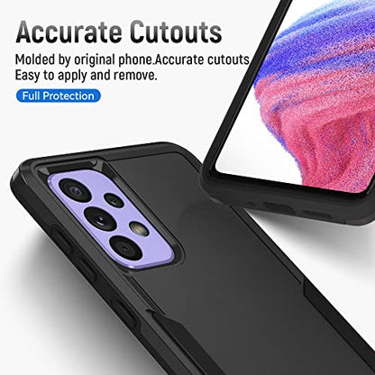 for Samsung A53 5G Case, Galaxy A53 5G Case with Screen Protector,Full Body Protection Durable Rubber Cover Phone Case for Samsung Galaxy A53 5G,Black - color: 2 Black