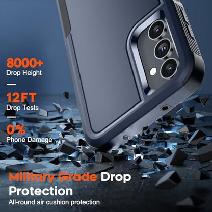 zapica Designed for Samsung Galaxy A14 5G Case, Deep Blue | Military Grade Drop Protection, Dual Layer Structure Design, Heavy Duty Shockproof Non-Slip Phone Cover - color: Deep Blue, size: Samsung Galaxy A14 5G 6.6''