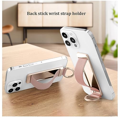 Phone Grip，Love Handle Phone Grip，Phone Grips for Back of Phone，Phone Finger Holder，Phone Accessories Grip，Phone Kickstand，Phone Loop Strap with Most Smartphones (Frosted Rose Gold) - color: Frosted Rose Gold