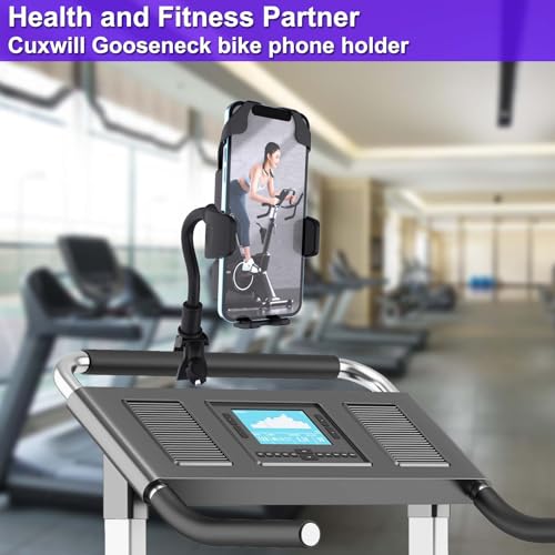 Phone Holder Bike Mount for Peloton Treadmill - Universal Goosencek Holder Fit Spin Bike, Indoor Exercise Bicycle, Mic Stand, Scooter, Stroller, Wheelchair - Fit All 4-7" Cell Phones & iPhone