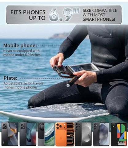 Gen 5th Diving Phone Case for iPhone 17 16 15 14 13 12 11 Pro Max Galaxy S25 S24 S23 Ultra, [98ft/30m] Waterproof Shellbox Underwater Camera Housing, Professional for Scuba Snorkeling (Gray) - color: 5th Gray