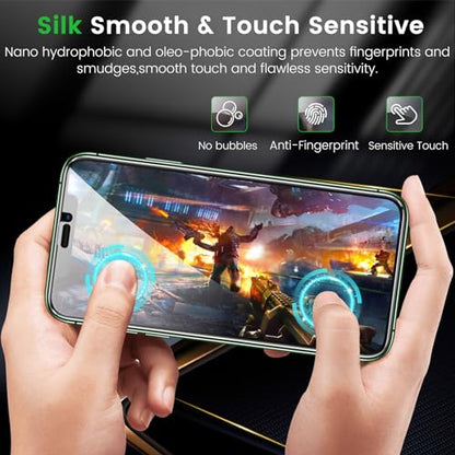Romkasi 3 Pack Privacy Screen Protector for iPhone 11 Pro Max 6.5 Inch with 3 Pack Camera Lens Protector, Anti Spy Tempered Glass Film, Anti-Scratch, Touch Sensitive, Case Friendly - color: iPhone 11 Pro Max
