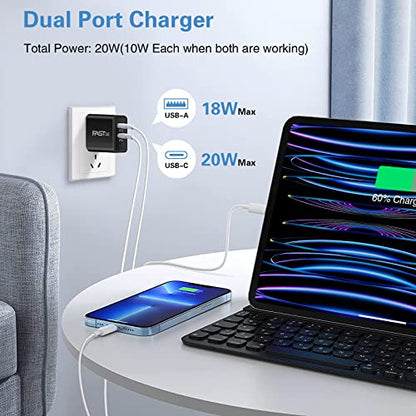 USB C Wall Charger Block, Dual Port Fast Charging Box Brick 5 Pack Bulk - color: black
