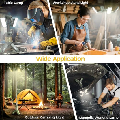 Telescopic Camping Lights with Stand, 40H Playtime, Magnetic Base - color: Green