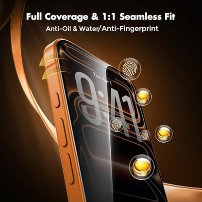UNBREAKcable Privacy Screen Protector for iPhone 17 Pro Max, Full Coverage Shatterproof Tempered Glass[True 28°Anti Spy][9H Hardness][Easy Installation Frame]2-Pack Private Screen for iPhone 17 ProMax - size: iPhone 17 Pro Max