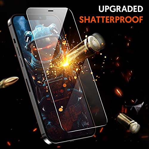 Fotbor Compatible for iPhone 12 Pro/12 Screen Protector - 3 Pack [Military-Grade Shatterproof] Full Coverage Tempered Glass w/Alignment Frame HD Clear Film for Apple iPhone 12 & Pro 6.1" - size: 6.1 inch-iPhone 12/12 Pro