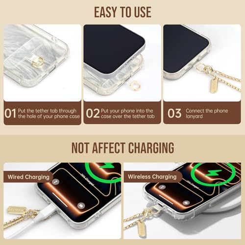 Dadanism Phone Wrist Strap Metal Phone Chain Wristlet Strap, Silver