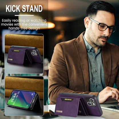 Leather Wallet Phone Cases Compatible with iPhone 15 Plus Case with Card Holder Men 6.7'' 2 in 1 Detachable Back Cover (Coffee, IP 15 Plus) - color: Coffee, size: IP 15 Plus