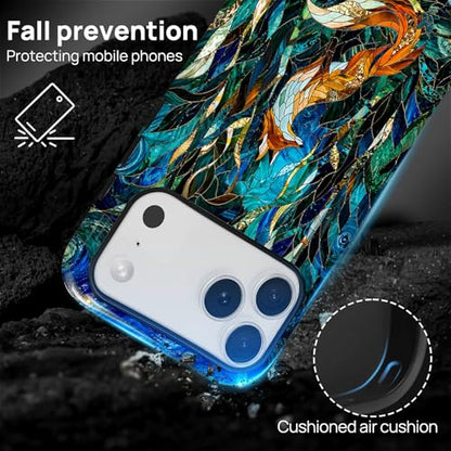 Case Compatible with iPhone 17 Pro Max, Cute Dual Layer Hybrid Phone Cover, Military Grade Drop Protection, Aesthetic Shockproof Phone Case for Women Girls, Woodland Fox Stained Glass - color: Woodland Fox Stained Glass, size: Iphone 17 Pro Max