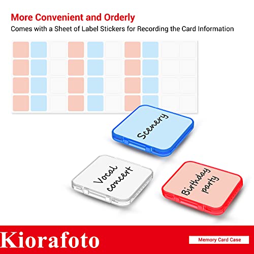 Kiorafoto SD Card Case w 36PCS Individual Clear Plastic Memory Card Holder - color: for 36 SD Cards（With Box）