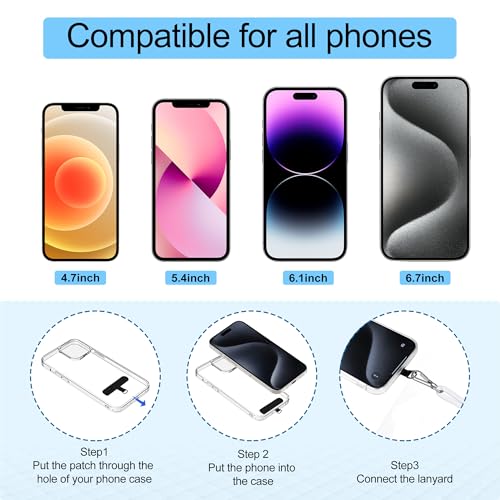 takyu Phone Lanyard, 2 Pack Adjustable CellPhone Lanyard Crossbody Neck Strap and 2 Pack Phone Wrist Strap with Tether Tabs for iPhone Android Smartphones White Black - color: White + Black