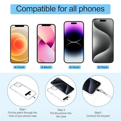 takyu Phone Lanyard, 2 Pack Adjustable CellPhone Lanyard Crossbody Neck Strap and 2 Pack Phone Wrist Strap with Tether Tabs for iPhone Android Smartphones White Black - color: White + Black