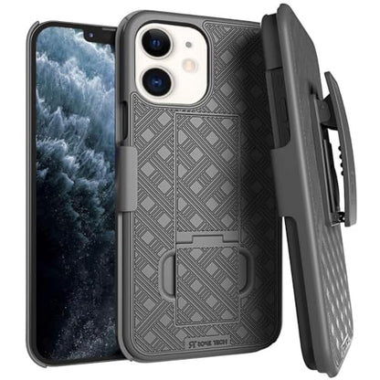 Designed for Apple iPhone 11 Case with Belt Clip Holster | Rugged Holster & Protective Phone Case Combo with Anti-Slip Texture - Black - style: iPhone 11