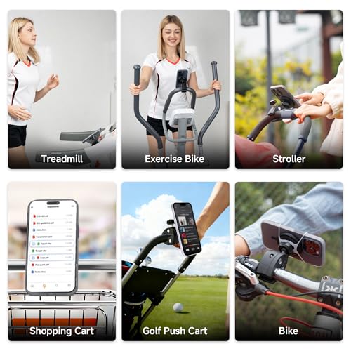 PROfezzion Gym Fitness Magnetic Phone Mount for MagSafe, Heavy Duty Clamp