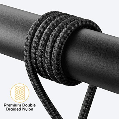 90 Degree iPhone Charging Cable [MFi Certified] Lightning Cable 10FT 2 Pack - color: Black, size: 10FT, style: USB-A