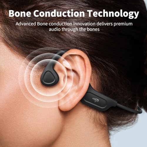 PSIER Bone Conduction Headphones, 2026 Upgrade Bluetooth 6.0 Open-Ear Design, 10-Hour Playtime, IPX5 Waterproof, 23g Ultra-Lightweight for Running, Cycling, Outdoor Sports - color: Matte Black