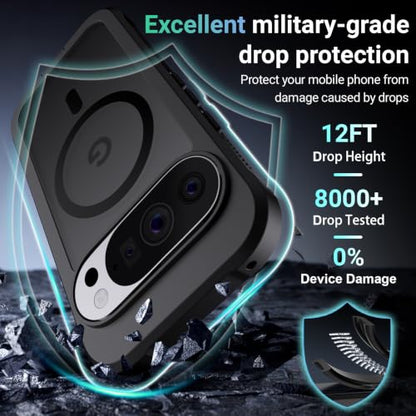 Magnetic for Google Pixel 10 Case& Pixel 10 Pro Case 6.3"-Black | Compatible with MagSafe,Military Grade Drop Protection,Heavy Duty Protection,Non-Slip,Shockproof 2-Layer Durable Bumper Case - color: Black, size: Pixel 10/10 Pro 6.3''