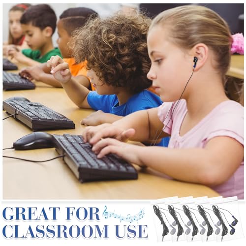 Kanayu 100 Pack Wired Earbuds Bulk for Classroom, No Mic 3.5mm, Dark Blue - color: Dark Blue
