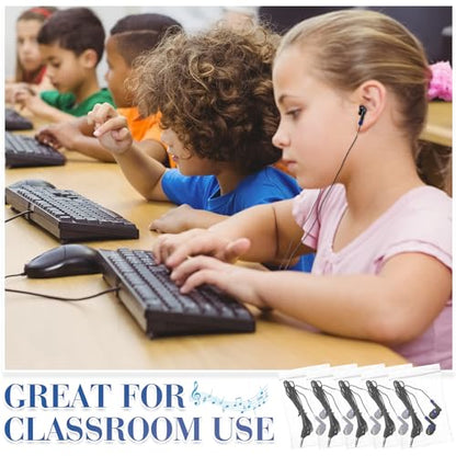 Kanayu 100 Pack Wired Earbuds Bulk for Classroom, No Mic 3.5mm, Dark Blue - color: Dark Blue