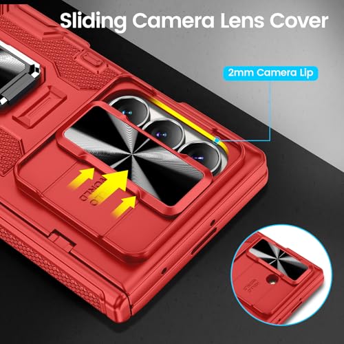 VEGO for Galaxy Z Fold 7 Case with Belt Clip Holster - color: A-Red, size: Galaxy Z Fold 7