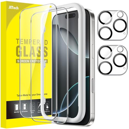 JETech Screen Protector for iPhone 16 Pro, 2+2 Pack - size: iPhone 16 Pro