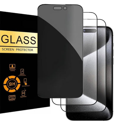3 Pack, 2 Clear 1 Anti Privacy MULTI PACK Designed for iPhone 15 Pro (6.1") Screen Protector Tempered Glass, Case Friendly, Anti Scratch, (9H) Ultra Resistant (15pro) - size: 15pro