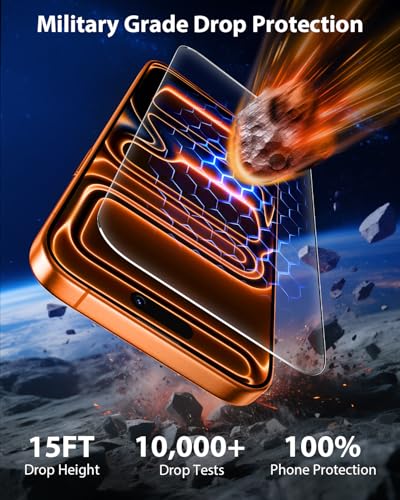 Mkeke Screen Protector for iPhone 17 Pro, 3 Pack 9H+ Tempered Glass | Military-Grade Drop Protection [Sensitive Touch] [Easy Installation Frame] [99.99% HD Clear] Bubble-Free for 6.3 inch - size: for iPhone 17 Pro 6.3"