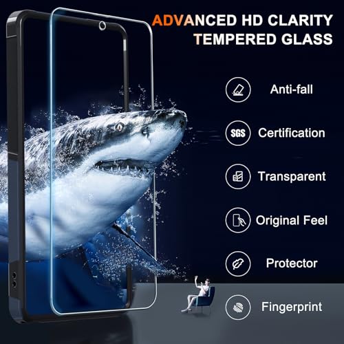 for Moto G 5G 2025 Case, Full Body Heavy Duty Rugged Shockproof Protective Phone Cover with Lanyard Strap, Tempered Glass Screen Protector, Navy Blue | with Tempered Glass Screen Protector+Lanyard Strap,Rugged Shockproof Protective Phone Case - color: Nav