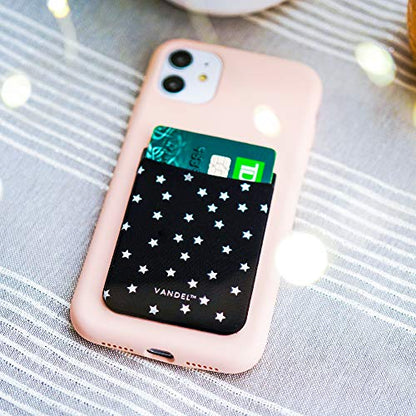 Vandel Stick-On Fabric Phone Wallet for Women, Cute Credit Card Holder | Stylish Credit Card Holder for Phone Case, Stick On Back of Phone Fabric Sleeve for iPhone Pocket - color: Night Sky