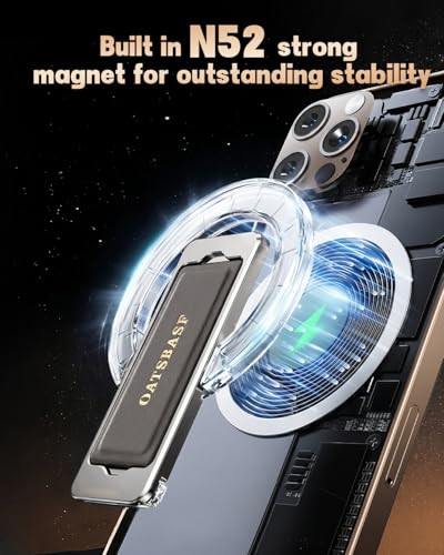 Magnetic Aluminum Phone Ring Grip Stand for iPhone 12-17 Pro Max - color: Silver