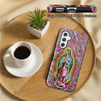 Virgin Mary Phone Case for Samsung Galaxy A16, Dual Layer Shockproof Heavy Duty Protective Cover with Soft TPU + Hard PC, Anti-Scratch Slim Fit, Wireless Charging Compatible - color: Virgin Mary, size: 6.7" Galaxy A16