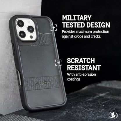 Pelican Protector iPhone 16 Pro Max Case - Rugged MagSafe Phone Case -Black | Magnetic Phone Case w/16ft Military-Grade Drop Protection - Anti-Scratch, Heavy Duty Phone Cover for iPhone 16 Pro Max - color: Black - P
