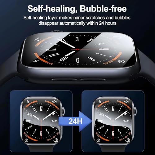 Smiling 6 Pack Screen Protector Compatible with Apple Watch Series 11 (2025)/Series 10 42mm and Easy Installation kit, Self-Healing Anti-Scratch TPU Screen Protector, Bubble Free, Touch Sensitive