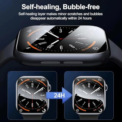 Smiling 6 Pack Screen Protector Compatible with Apple Watch Series 11 (2025)/Series 10 42mm and Easy Installation kit, Self-Healing Anti-Scratch TPU Screen Protector, Bubble Free, Touch Sensitive