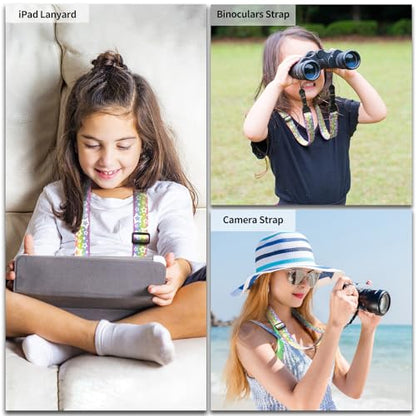 FIEIL 5 Pack Adjustable Shoulder Strap, Nylon Camera Strap, Comfortable Neck Strap for iPad, Cellphone Tablet, Camera, Laptop, Binocular, Luggage Bag (Rainbow Stars Universal Lanyard) - size: 5 Pack Rainbow Stars
