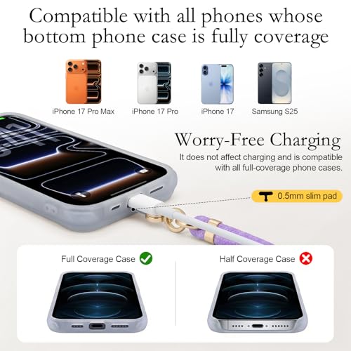 Phone Lanyard Crossbody Adjustable Strap for Travel Outdoor Purple - color: Purple