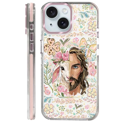 VisEnt Clear Case for iPhone 15, Magnetic Phone Case, Transparent Slim Cover, Military Grade Protection, Shockproof, Anti-Yellowing, Scratch Resistant, Christian Jesus Lamb - color: Christian Jesus Lamb, size: Iphone 15