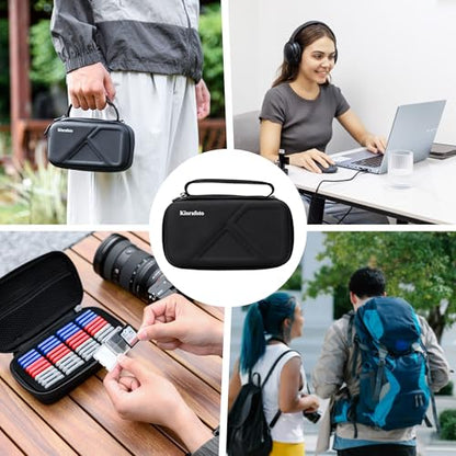 Kiorafoto EVA PU SD Card Case with 40PCS Individual Plastic SD Card Holder - size: for 40 SD