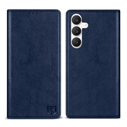 ZZXX for Samsung Galaxy S25 FE Wallet Case with [RFID Blocking] Card Slot Stand Strong Magnetic PU Leather Flip Fold Protective Phone Case for Samsung Galaxy S25 FE Case Wallet(Blue-6.7 inch) - color: Blue
