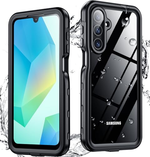 SPIDERCASE for Samsung Galaxy A16 5G Case Waterproof,Built-in Screen & Camera Lens Protector [IP68 Underwater][12FT Military Shockproof] Full Body Protection Phone Case,Black/Clear - color: Black/Clear, size: Galaxy A16 6.7"