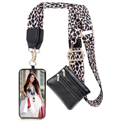 XANGNIER Clip and Go Strap for Phone with Wallet Crossbody,Leopard - color: Leopard