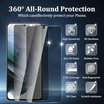 2+2 Pack Privacy Screen Protector for Samsung Galaxy S21 5G - size: Galaxy S21 2+2 Pack